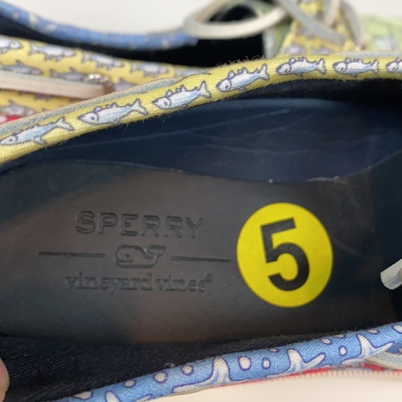 Sperry Vineyard Vines Patchwork Boat Shoes Size 5 - Picture 13 of 16